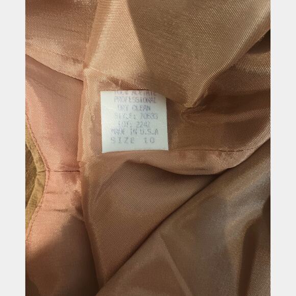 VTG LINDA HARTMAN SILK Gold Tank Sleeve A-Line Hem Dress Size 10 - Picture 7 of 9